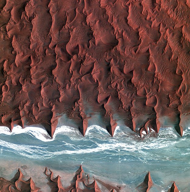 A dry riverbed in the Namib Desert, as seen from the KOREAN KOMPSAT-2 SATELLITE