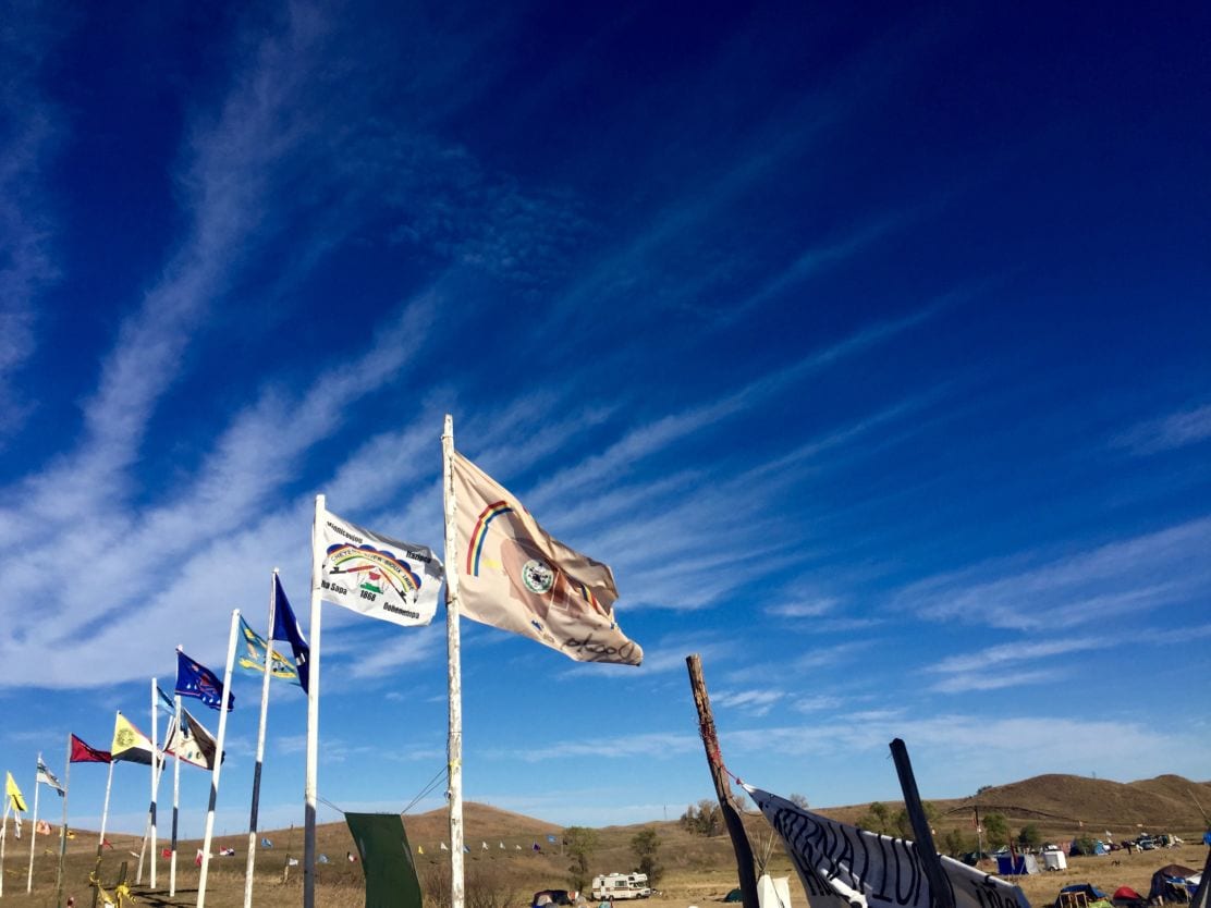 Native American Flags at Standing Rock (Pauly Denetclaw)